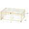 7" x 5" x 3" Clear & Gold 3-Slot Glass & Metal Jewelry Box with Chain Accent